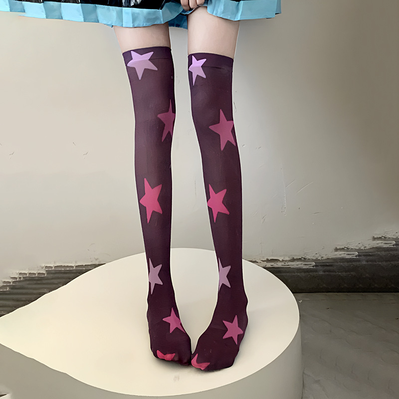 Fashion Thigh High Stockings Star Pattern Over-Knee Socks